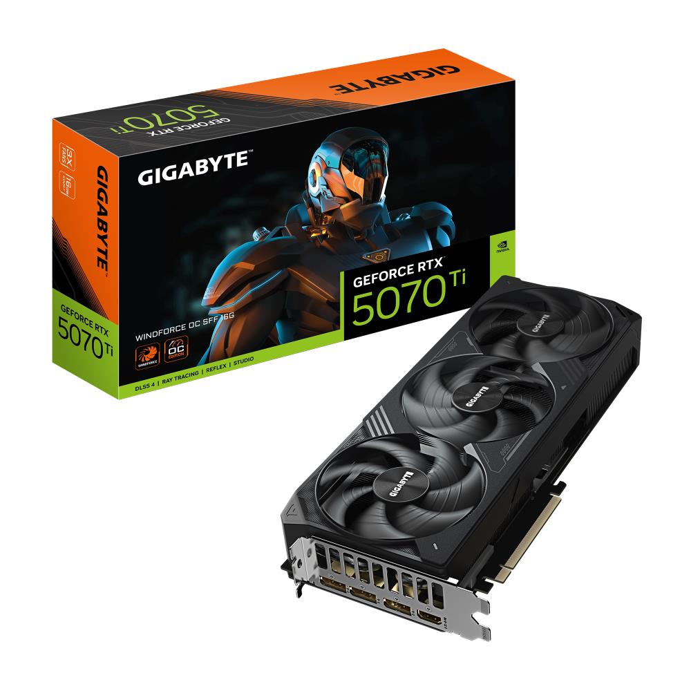 Graphics Card GIGABYTE NVIDIA GeForce RTX 5070 Ti 16 GB GDDR7 256 bit PCIE 5.0 16x Triple slot Fansink GV-N507TWF3OC-16GD1.0