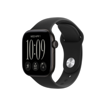 Apple Watch Series 12 GPS + Cellular 42mm Black Aluminium Case with Black Sport Band - S/M | Apple