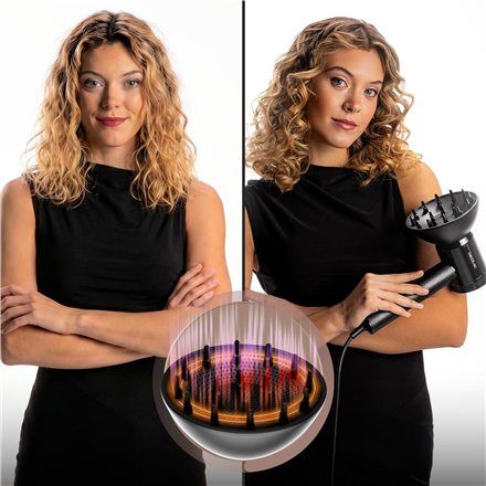 Cecotec Hair Dryer | DryGlam Waves i-Sensor Pro | 1600 W | Number of temperature settings 4 | Ionic function | Black | D