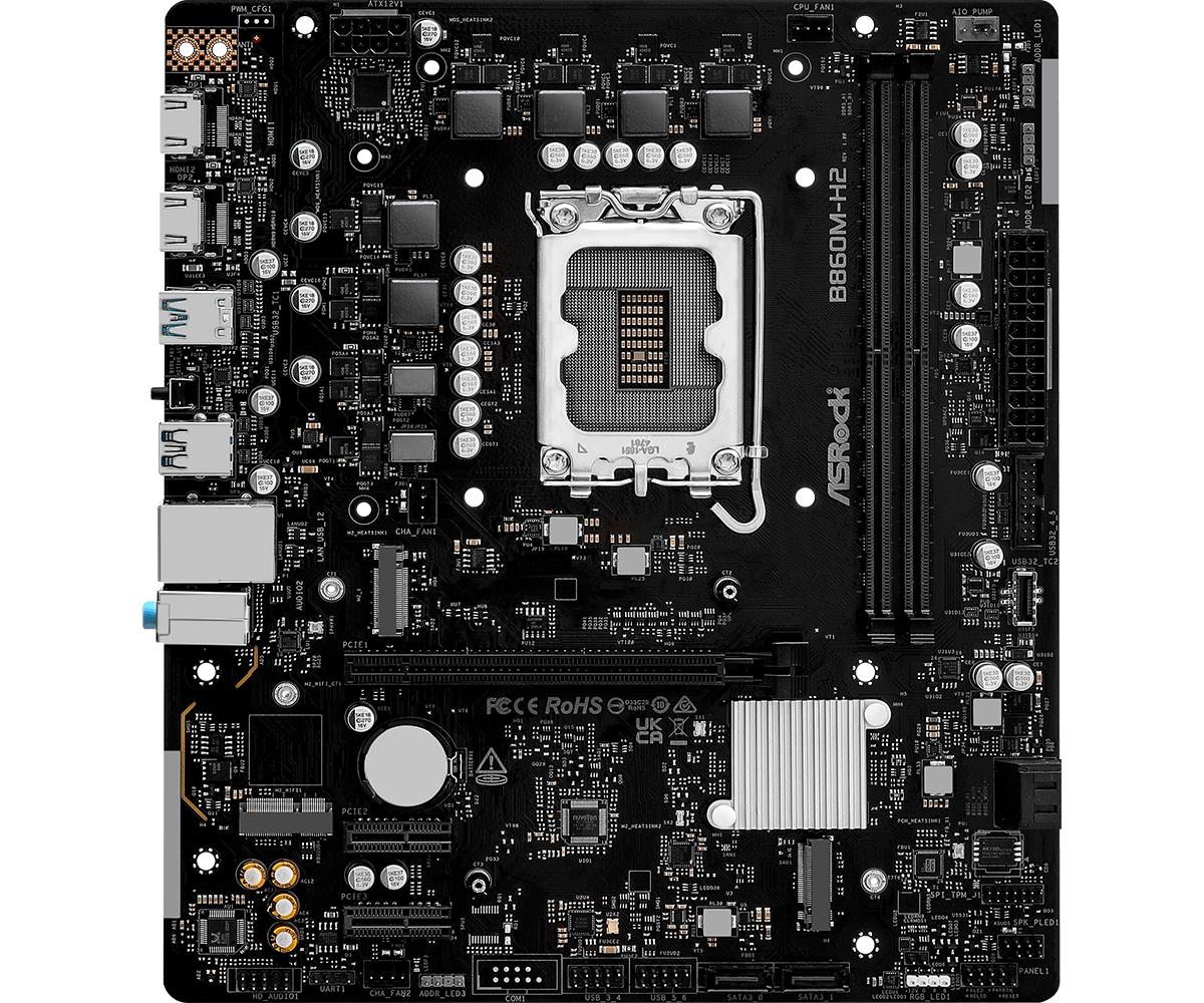 Mainboard ASROCK Intel B860 Express LGA1851 Micro-ATX Memory DDR5 Memory slots 2 B860M-H2