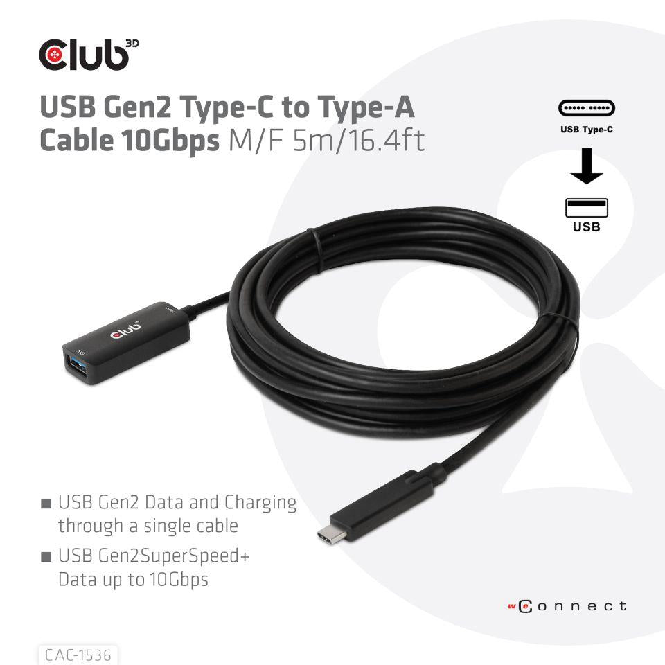 CABLE USB-C TO USB 5M/M/F CAC-1536 CLUB3D