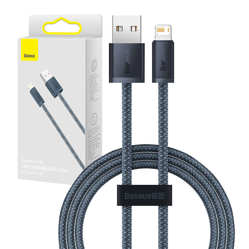 Baseus Dynamic Series cable USB to Lightning, 2.4A, 2m (gray) - Image 1