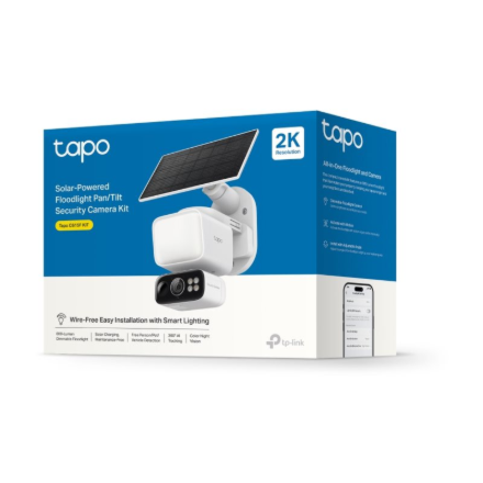 TP-LINK | Tapo C615F KIT | Solar-Powered Floodlight Pan/Tilt Security Camera Kit | 3 MP | F/1.6 | H.264 | MicroSD Card U