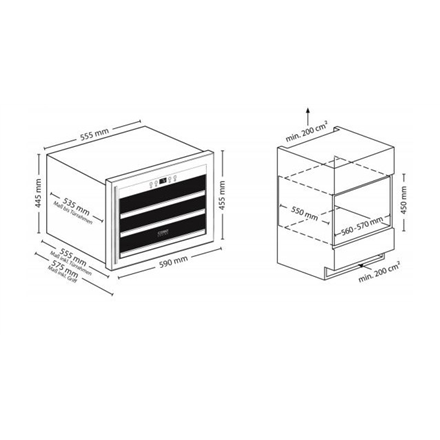Caso | Wine cooler | WineSafe 18 EB | Energy efficiency class G | Built-in | Bottles capacity 18 bottles | Cooling type 