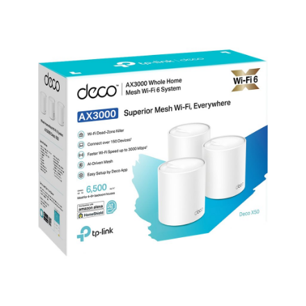 TP-LINK Deco X50 (3-pack) AX3000 Whole Home Mesh Wi-Fi 6 System | TP-LINK | Whole Home Mesh Wi-Fi 6 System | Deco X50 (3