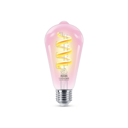 Philips Smart WiFi Filament Clear ST64 470Lm RGB | E27 | 6.3 W | RGB light | Bluetooth, Wi-Fi