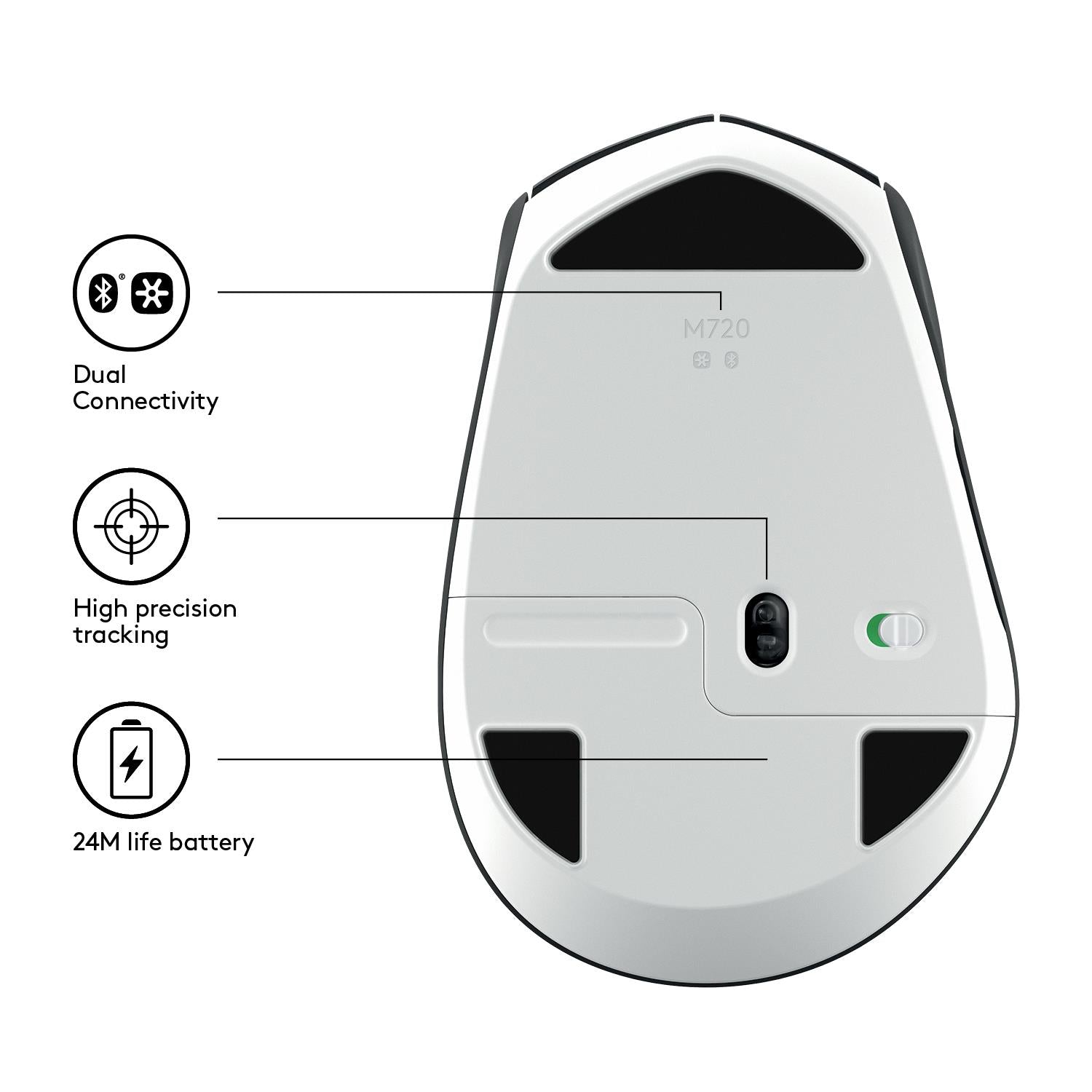 MOUSE BLUETH OPTICAL M720/TRIATHLON 910-004791 LOGITECH