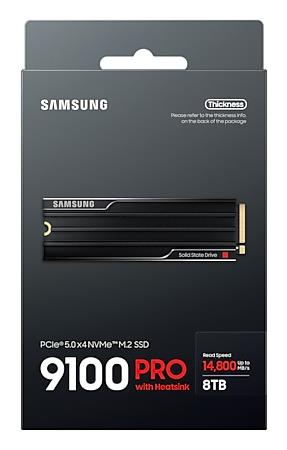 SSD SAMSUNG 9100 PRO 8TB M.2 NVMe TLC Write speed 13400 MBytes/sec Read speed 14800 MBytes/sec 3.88mm TBW 4800 TB MZ-VAP8T0CW