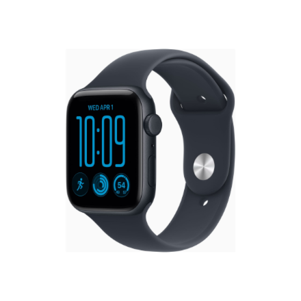 Apple Watch SE 3 GPS + Cellular 44mm Midnight Aluminium Case with Navy Blue Sport Band - S/M | Apple