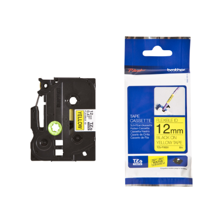 Brother | TZe-FX631 Flexible ID Laminated Tape | Black on Yellow | TZe | 8 m | 1.2 cm