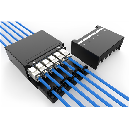 Digitus Consolidation point box, 6-port Keystone modules with intelligent cable manager | DN-93708-6