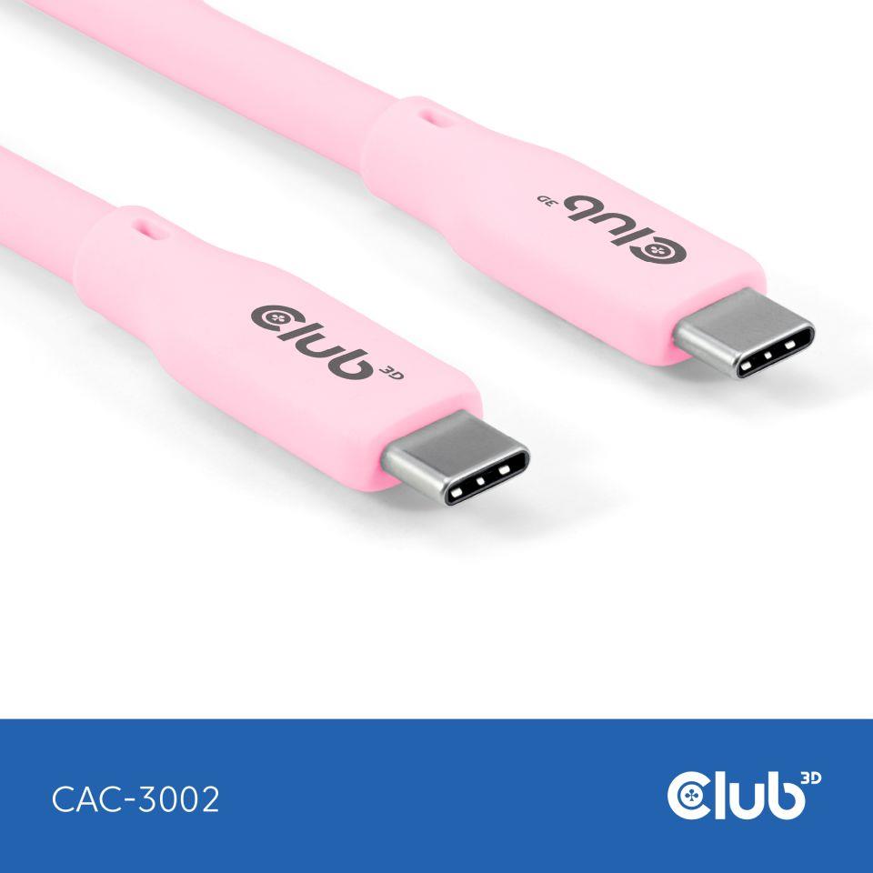 CABLE USB-C TO USB-C 2M/M/M PINK CAC-3002 CLUB3D