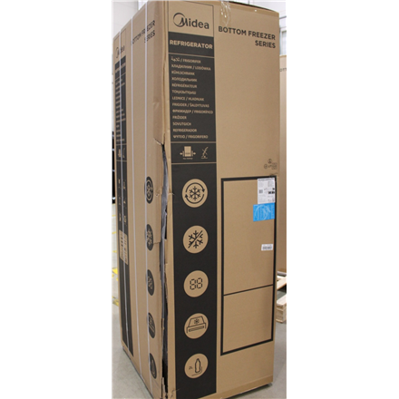 SALE OUT. Midea MDRB548MME46 Refrigerator, E, Freestanding, Combi, Height 186 cm, Fridge net 271L, Freezer net 130L, Gre