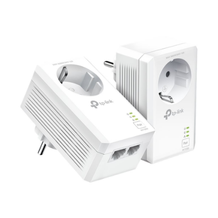 TP-LINK | AV1000 2-Port Gigabit Passthrough Powerline Starter Kit | TL-PA7027P KIT | 10/100/1000 Mbit/s | Ethernet LAN (