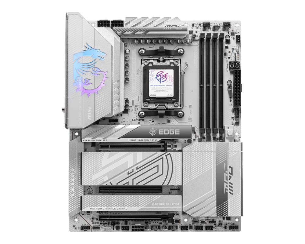 Mainboard MSI AMD X870E SAM5 ATX Memory DDR5 Memory slots 4 3xPCI-Express 16x 4xM.2 1xHDMI 1xAudio-In 1xAudio-Out 4xUSB 2.0 5xUSB 3.2 3xUSB-C 1xOptical S/PDIF 1xRJ45 MPGX870EEDGETIWIFI