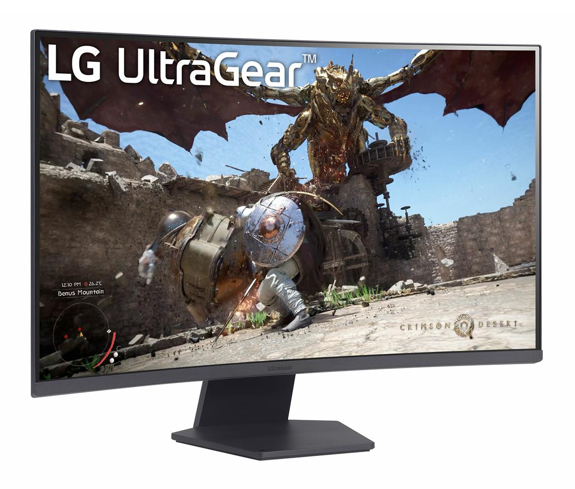LCD Monitor LG 32GS60QC-B 32" Gaming/Curved Panel VA 2560x1440 16:9 180 Hz Matte 1 ms Tilt 32GS60QC-B
