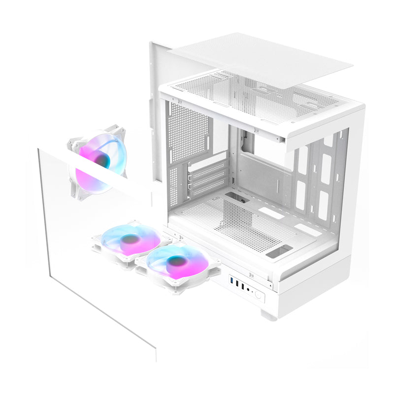 Darkflash DB330M Computer Case + 3 Fans (White) - Image 2