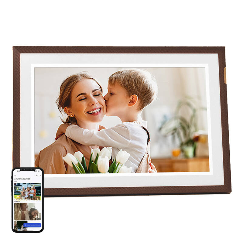 Arzopa D10 10.1" digital frame (dark brown) - Image 1